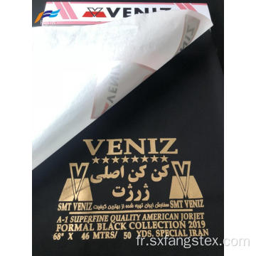 Tissu musulman noir formel de Dubaï Nida 100% polyester